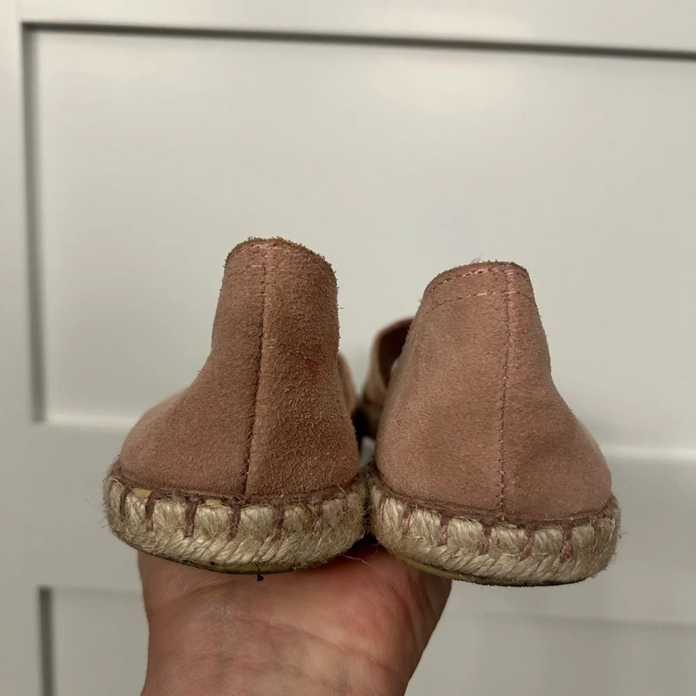 Miz Mooz Rose Suede Peep-Toe Espadrille Flats Size 38